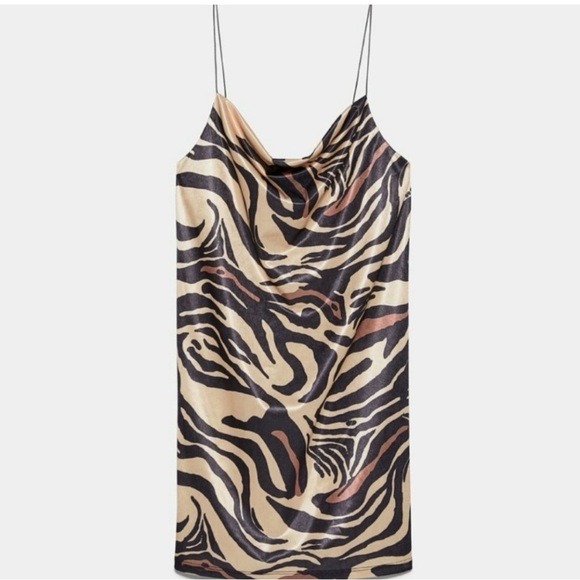Zara Dresses & Skirts - Zara Zebra Print Dress in Black and Cream